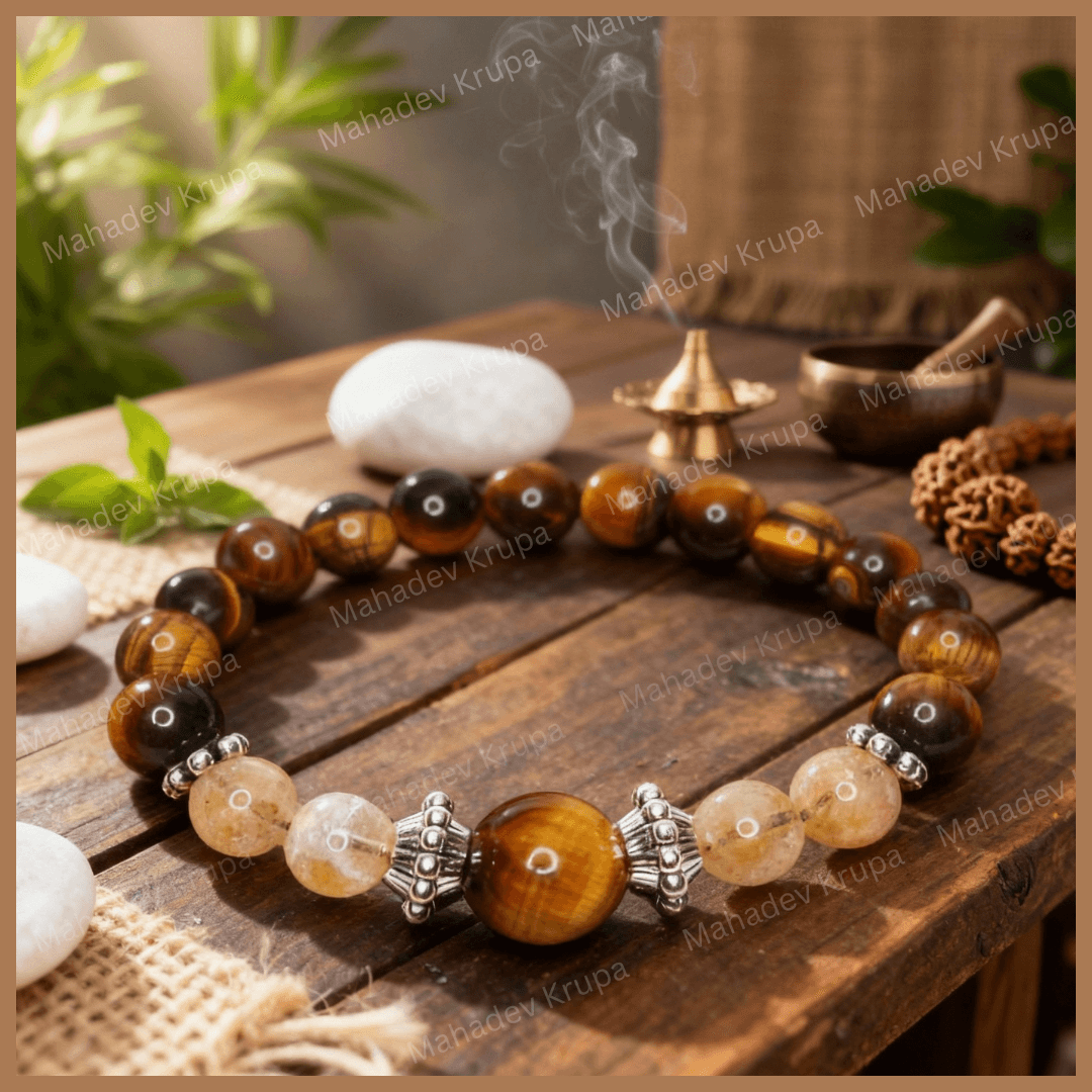 Tiger Eye and Citrine Bracelet