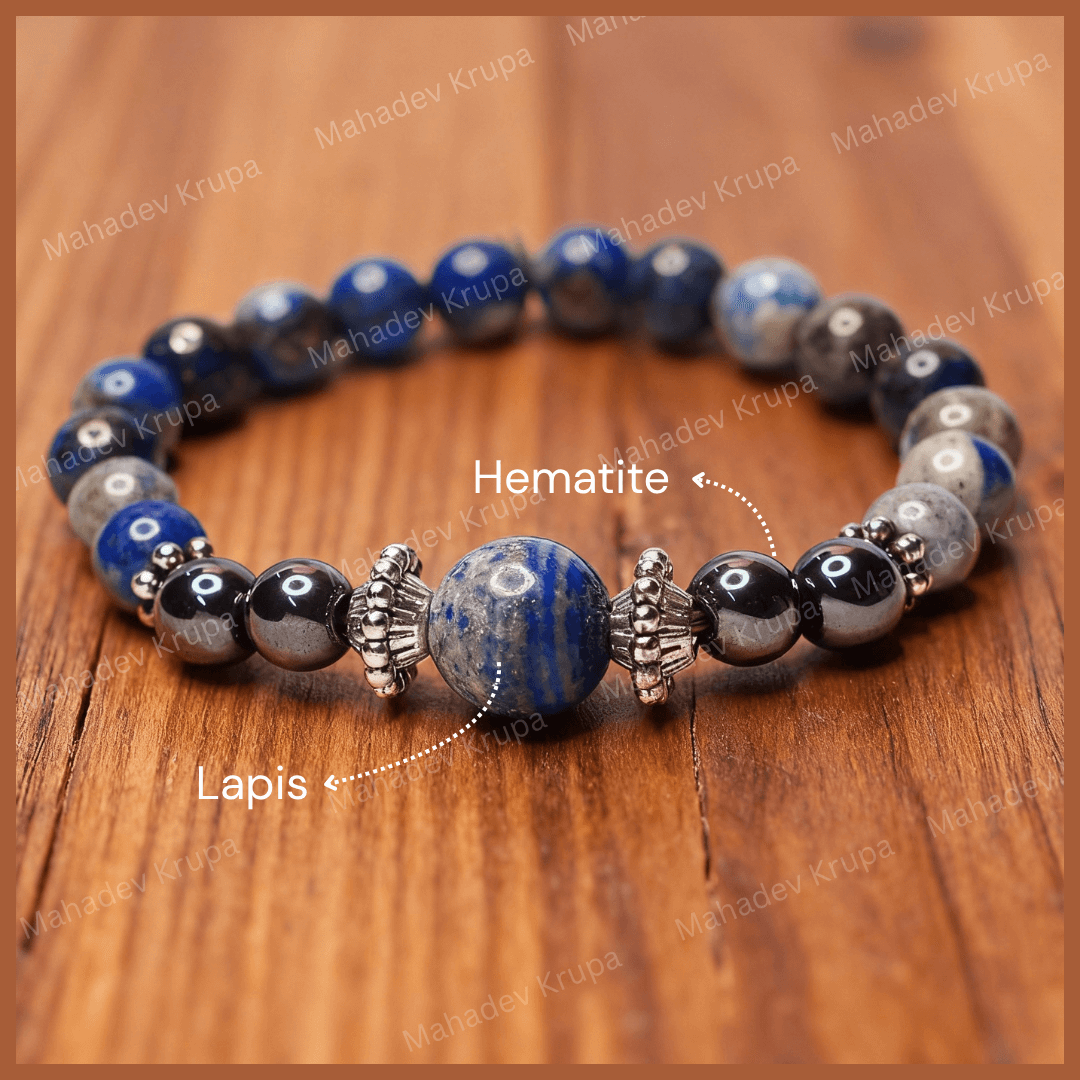 Lapis Lazuli and Hematite Bracelet