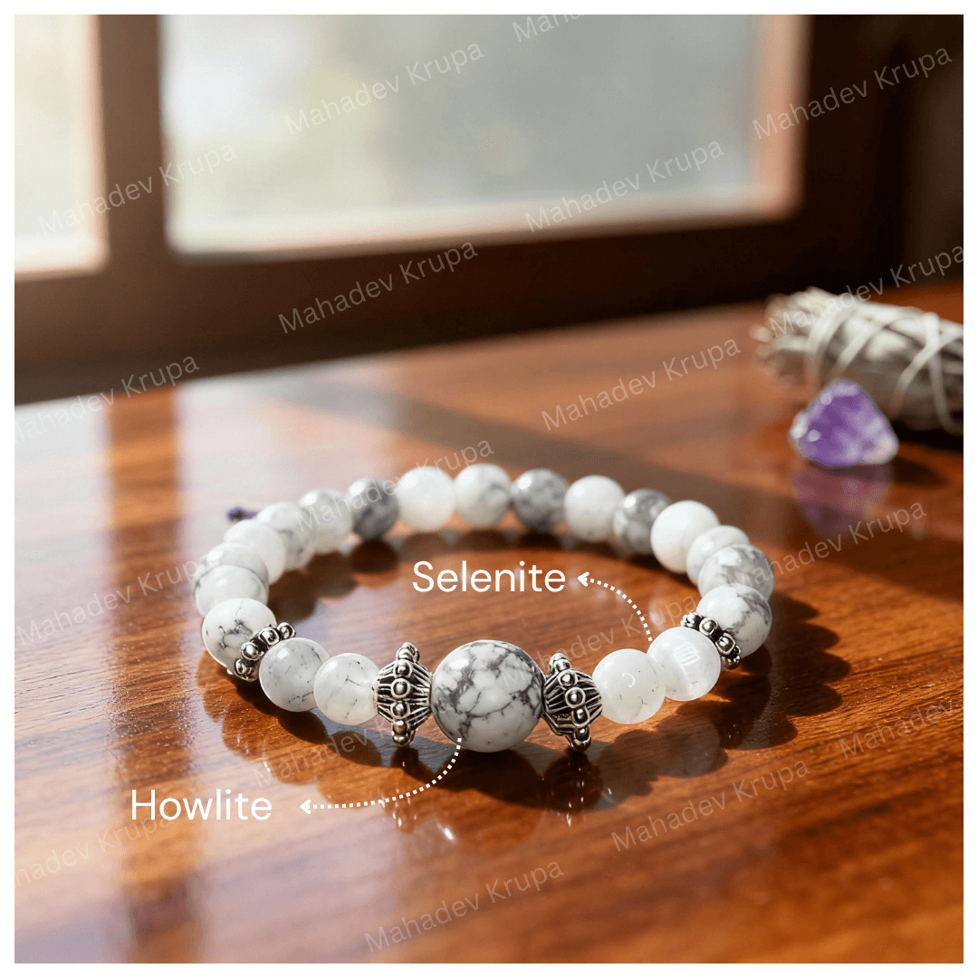 Howlite and Selenite Bracelet