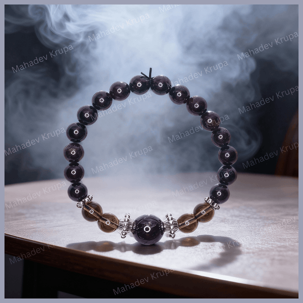 Red Garnet and Smoky Quartz Bracelet