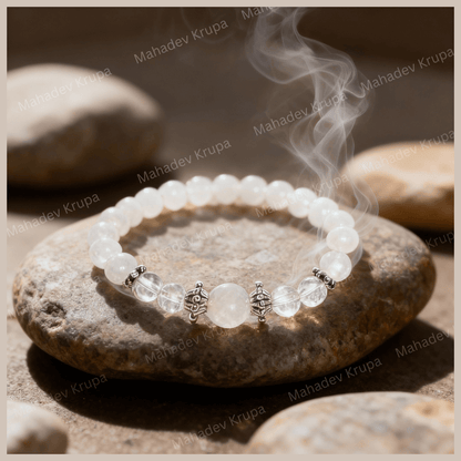 Moonstone and Sphatik Bracelet