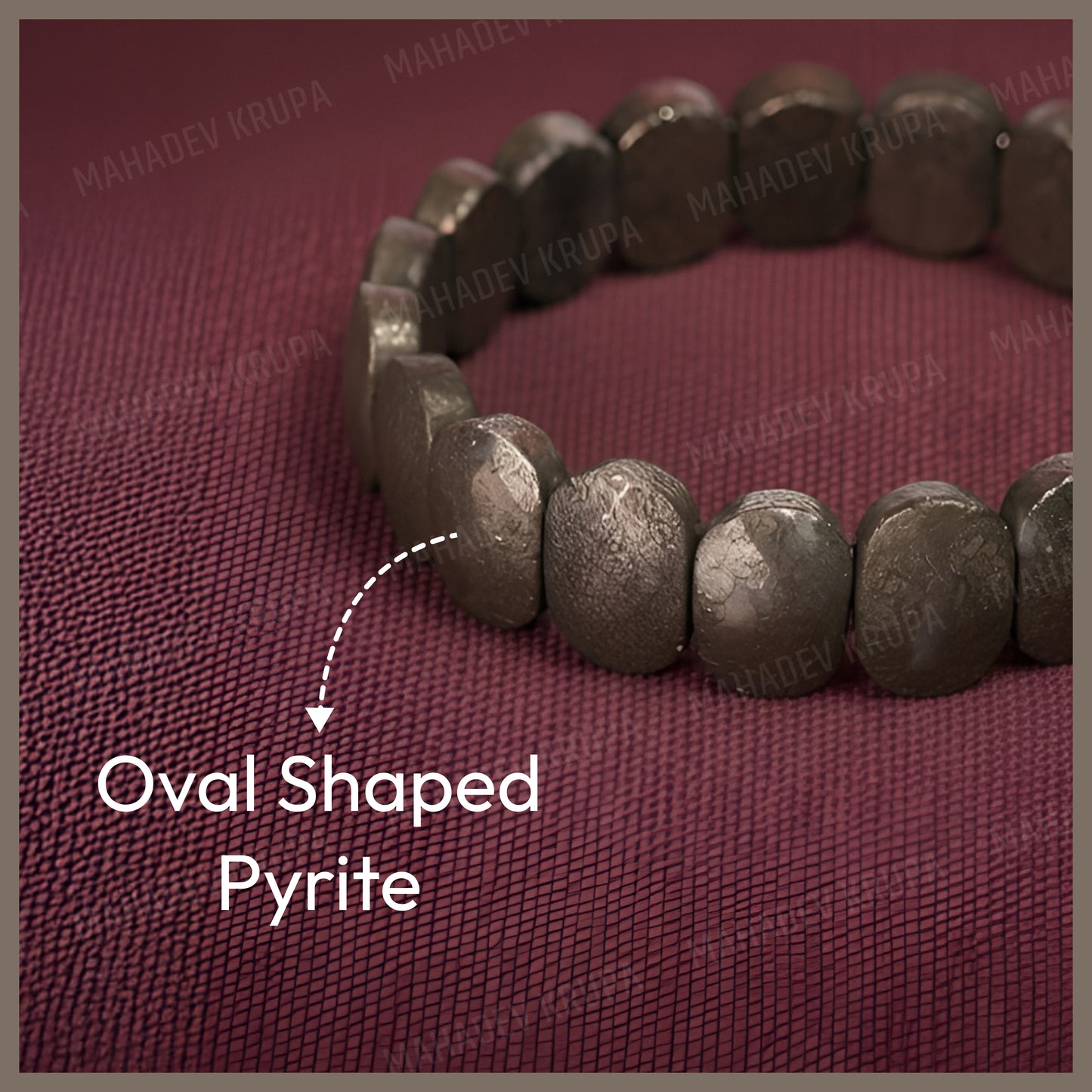 Oval Pyrite Bracelet – Attract Wealth & Positivity | Energized in Ujjain, Blessed by Mahakal