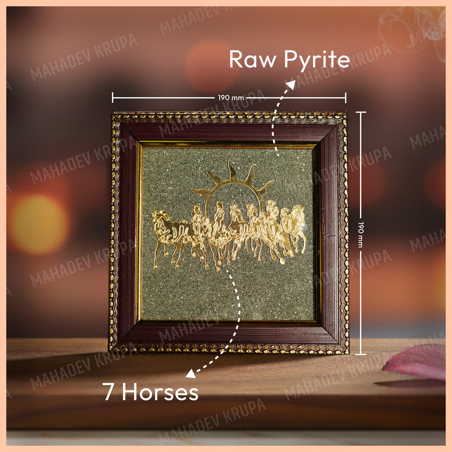 7 Horse Pyrite Frame – Speed, Success & Prosperity