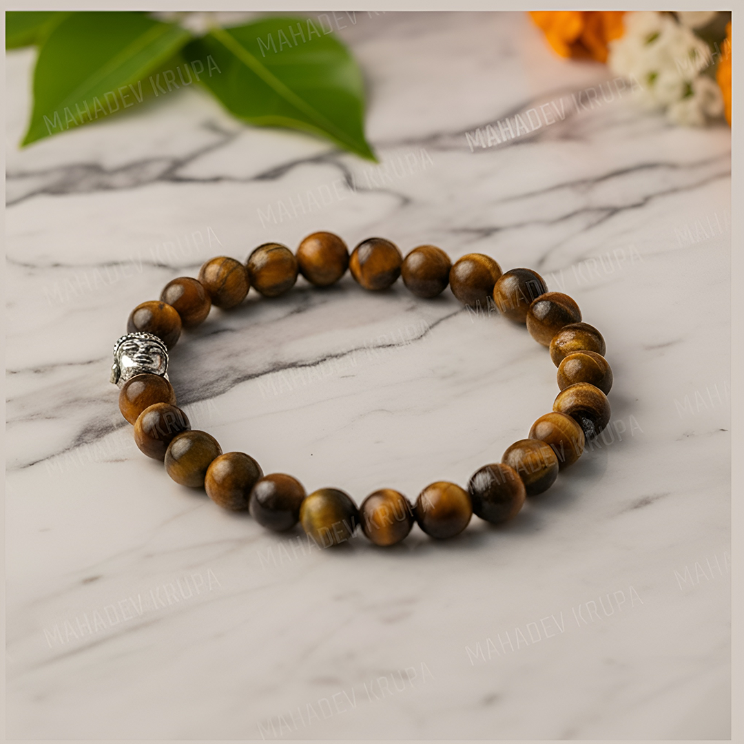 Tiger Eye + Buddha Bracelet – Strength, Peace & Divine Protection